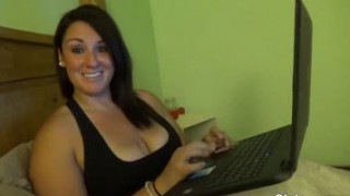 Cute BBW brunette tries anal for the first time