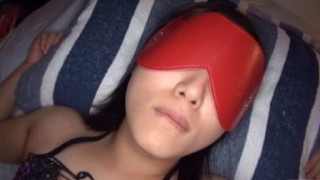 Subtitled JAV star Chihiro Sano blindfolded oil massage
